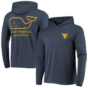 Vineyard Vines Navy Blue WV Mountaineers Campus 2.0 Long Sleeve Hoodie T-Shirt